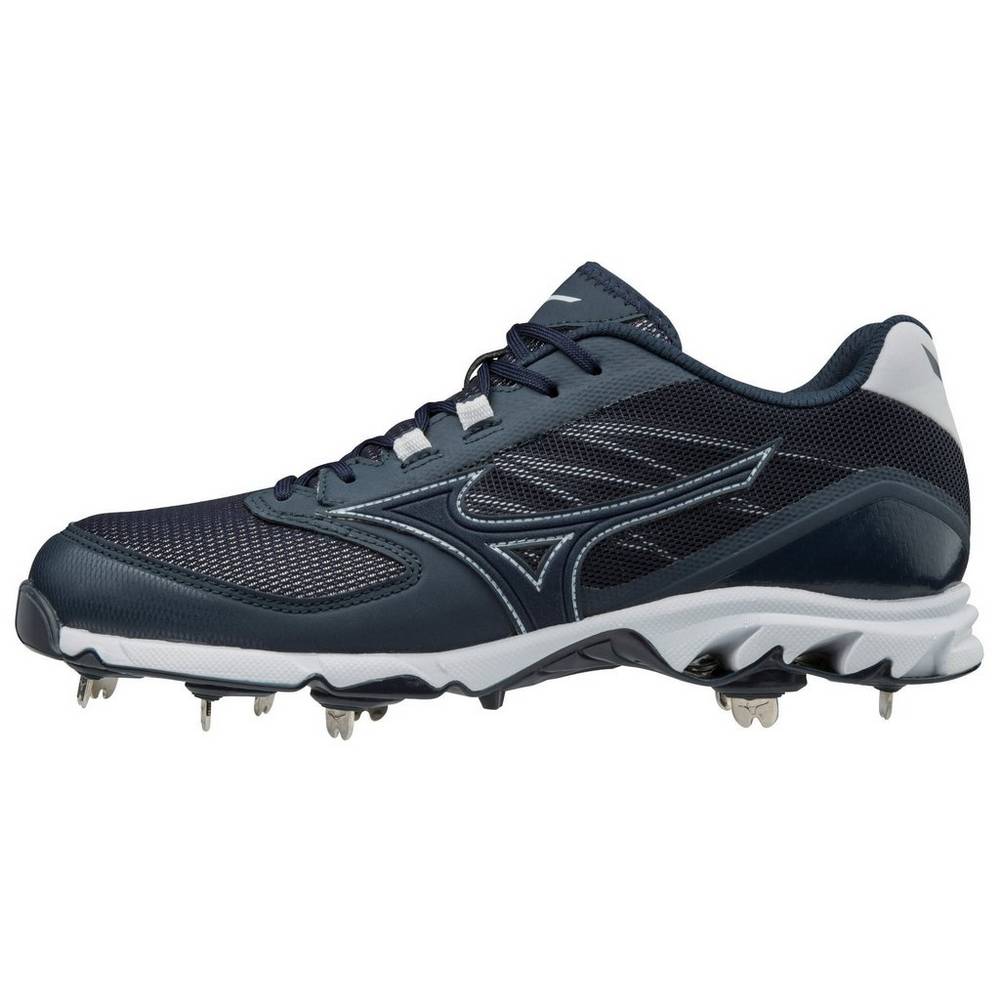 Tenis Baseball Mizuno 9-Spike Dominant 2 Baixo Metal - Homem - Azul Marinho/Branco - OPQZY9682